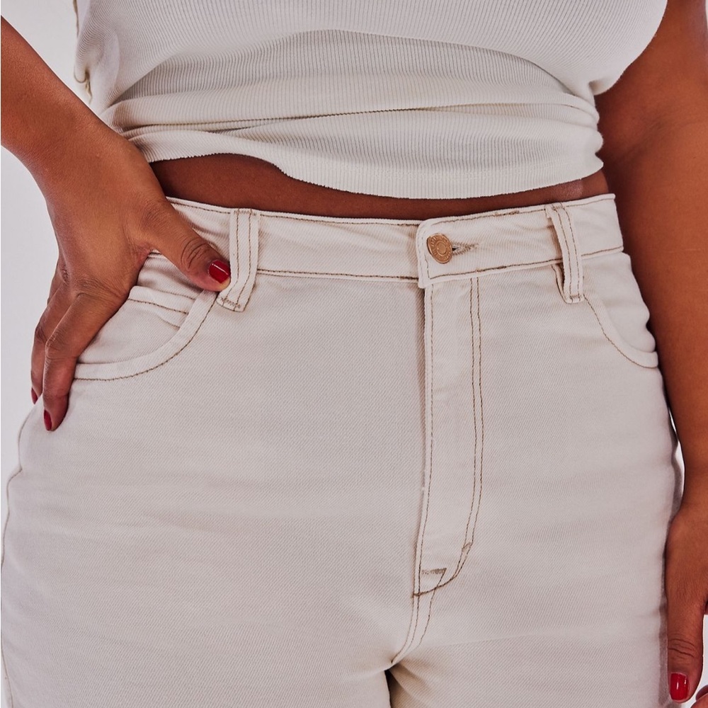 Free People We The Free Tinsley Baggy High-Rise Jeans-Ecru-NWT - Picture 6 of 11
